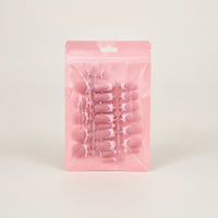 60 Pieces French Tip Press-on Nails Pink French Nail Tips Matte False Nails Resealable Nail Tips with White Details Reusable