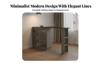 Minimalist Design Extendable Bar Table with Storage Space Saving Sintered St Single Top Bar Counter Spacious Countertop Multifunctional Room Divider Easy to Clean for Small Apartment Dwellers, Homeowners, Families