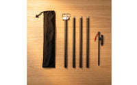 Telescopic Camping Lantern Stand Detachable Lamp Pole with Ground Stake Compact Light Pole with Double Hook Sturdy for Backyard