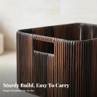 Imitation Rattan Basket Waterproof Storage Bin Natural Texture for Adults