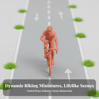 1:64 Scale Cyclist Figure Collectible Unpainted Bike Cyclist Model Resin Cyclist Miniature Paintable Asphalt Cycling Racer