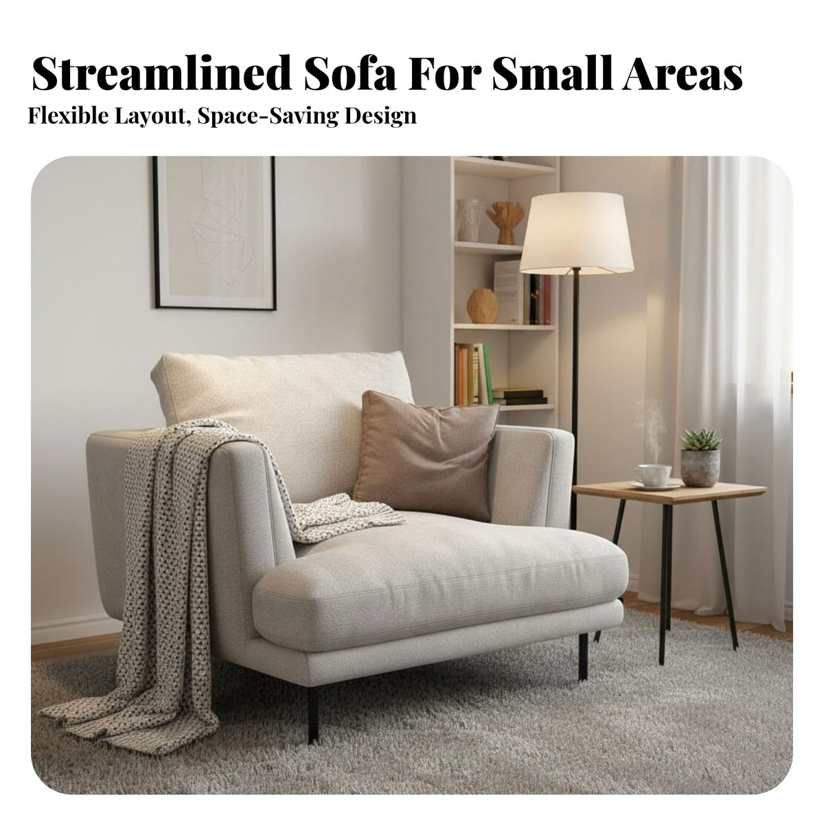 Easy to Clean Three-Seater Straight Sofa Nordic aesthetic3Seater Sofa Stain-Resistant Couch Minimalist Design for Apartment Dwellers, Families, Homeowners, Small areas, Lounge Area, Den, Home
