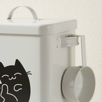 With Scoop Metal Pet Food Storage Container Simple Design Proof Pet Kibble Container Resistant Dog Food Container Easy to Clean for Feline Owners, Home