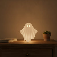 Ghost Ornament Halloween Ghost Figurine Resin Glowing for Tabletop, Mantel