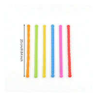 6 Pieces Bendable Silicone Sensory Stick Anxiety Relief Sensory Fidget Stick Calming Quiet Desk Toy Portable for Classroom