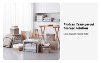 Collapsible Wheeled container Foldable Household Storage Transparent Design