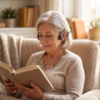 Wireless Hearing Assistance Headset with Neckband Lightweight Hearing Aid Comfortable Headset Clear Sound for Home