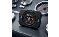 Waterproof DC Voltmeter 12V Panel Voltmeter 3-Digit Car Voltage Meter Red LED