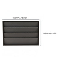 Wood Grain Look Jewelry Display Tray Compartment Look Jewelry Storage Tray Soft Soft Fabric Lining for Storage Counter, Dresser, Vanity
