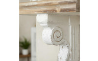 Solid Wood Ornate Decorative Shelf Intricate Carvings Ornate Wooden Shelf Handmade Look Distressed Finish Wall Rack Easy Installation for Entryway, Hallway