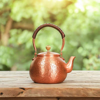 Handmade Hammered Copper Kettle Traditional Copper Tea Kettle Craftsmanmade Kitchenware for Collectors, Camping