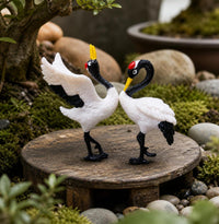 Miniature Crane Figurines for Micro Landscape Decor