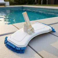 Blue Bristles Brush-Lined Pool Vacuum Head Thickened Plastic Pool Vacuum Head with Side Brushes