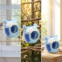 Thickened Flannel Canary Nest for Winter, Round Hand-Woven Canary Nest with Screw Mount, Warm Sleeping Bed for Parrots, Parakeets, Small Birds