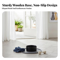 Easy to Clean Ceramic Cat Bowls with Stand Reduces Neck Strain Double Ceramic Pet Bowl Set Whisker Friendly for Cats, Small Dogs