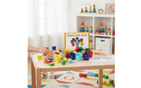 Fine Movement Skills Bead Placing Learning Toy Hand-Eye Coordination Child-Centered Bead Sorting Set Safe Materials Wooden Color Sorting Cup Portable for Preschoolers, Kids, Toddlers, Preschool, Classroom, Homeschool