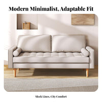 Space-Saving Minimalist Loveseat Modern Design Upholstered Settee Comfortable Seating Sofa High-Resilience Foam Cushions for Apartment Dwellers, Small small-space dwellers, Young Adults, Bedroom, Studio, Home Office