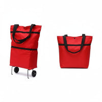 Lightweight & Portable Foldable Shopping Bag with Wheels Large Capacity Foldable Shopping Cart 2-in-1 Design Collapsible Trolley Bag Heavy Duty for Seniors, Elderly, Supermarket