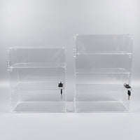 Acrylic Display Cabinet with Lock Sturdy Display Case with Lock for Hobbyists, Retail Counters, Desktop Storage