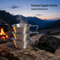 Stainless Steel Sierra Bowl Set for Camping & Outdoor Picnics - Portable Dinnerware with Storage Bag
