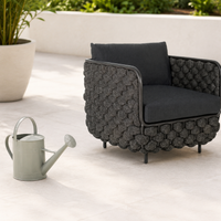 Garden Sofa, 2-seater Outdoor Sofa Set, Metal, Modern Design, Rattan-style, For Terrace & Balcony