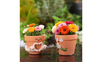 2 Pieces Drainage Hole Heart Hands Flower Pot Resin Material Praying Face Planter Decorative Gift Home Decor Indoor Outdoor Use for Desk