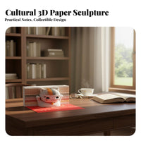 Creative Gift Temple of Heaven 3D Memo Pad Unique Decoration 3D Paper Carving Notepad Exquisite Craftsmanship for Tourists, Adults, Souvenir