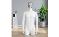 Male Mannequin with Arms Half-Body Mannequin Realistic Display Form for Retailers, Boutiques