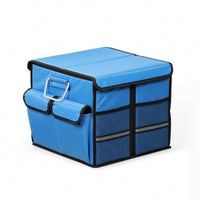Compact Car Trunk Storage Box Easy to Clean Trunk Storage Organizer with Lid Spacious Foldable Cargo Box Universal for Road Trips
