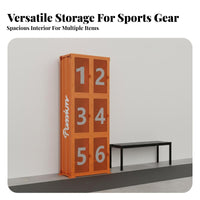 Wrought Iron Frame Industrial Design Locker Large Capacity Industrial Design Locker Cabinet Heavy-Duty Multi-Compartment Steel Cabinet Rust-Resistant for Dance Studio, Changing Room, Fitness Center, Sports Club