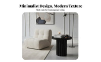 Round surface Chunky Three-Legged Coffee Table Modern Design Indoor Furniture Minimalist aesthetic Small Space Solution for Apartment Dwellers, Homeowners, Interior Designers, Living Room, Lounge Area, Bedroom, Entryway