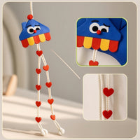 Stuffed Doll Display Strap Wall-Hanging Doll Hanger with Heart Decorations Adjustable Toy Display Hanger for Collectors, Bedroom, Dorm Room, Playroom