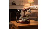 Antique Fixed-Line Phone Adjustable Ringtone Vintage Desk Phone Redial Ornate Telephone
