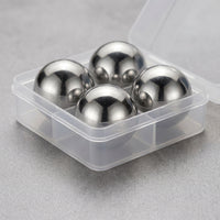 Storage Box with Stainless Steel Whisky Stones for Home Bar, Round Ice Ball Drink Chiller for Man Cave, Gift for Him and Gift Men