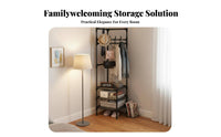 Light Luxury Design Corner Garment Rack Space-Saving Corner Coat Stand Multi-Functional Standalone Standing Coat Stand Easy Assembly for Families, Apartment Dwellers, Homeowners, Bedroom, Hallway, Living Room, Office