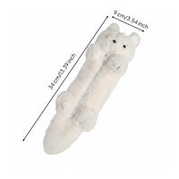 Red-Furred Animal Pencil Case Soft-Sided Soft Pencil Cute Design Stuffed Red-Furred Animal Pouch for Students