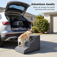 Dog Steps for Bed and Sofa with Removable Washable Cover, Ladder for Small and Cats, Soft Textile Pet Stairs for Easy Climbing
