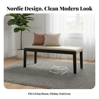 Multi-Purpose Nordic Design Long Stool Sturdy and Stable Solid Wood Dining Bench Space-Saving Bedroom End of Bed Bench Easy Assembly for Families, Homeowners, Interior Decorators, Fitting Room, Restaurant, Hallway