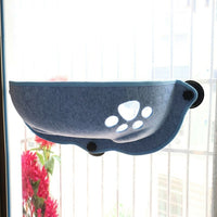 Cat Hammock Window Perch with Felt Material, Frameless Suction Cup Cat Bed for Indoor Relaxation, Space Saving Mounting for Window View Resting