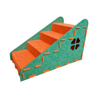 Pet Stairs Sloped Pet Staircase with Cutout Felt-Covered Dog Steps for Bedside