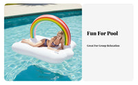 Large Capacity Rainbow Raft Ing Island Heavy Duty Rainbow Cumulus Pool Raft for Families, Party Goers, Lake, Beach