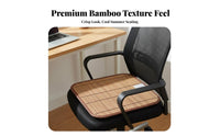 Bamboo Seat Cushion Breathable Summer Cooling Chair Mat Double-Sided Carbonized Bamboo Chair Cushion for Commuters, Students, Car, Hot Weather, Home