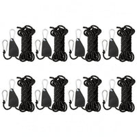 8 Pieces Braided Reflective Guy Rope Metal Hook Camping Tarp Rope with Storage Bag Reflective Guy Line Lightweight for Campers