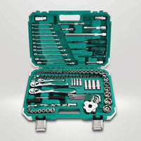 121 Pieces Automotive Repair Tool Collection Organized Mechanics Tool Set Portable Socket Set with Case for Vehicle Owners, Home Mechanics
