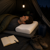 Portable Outdoor Camping Pillow with Bamboo Charcoal Core for Travel, Tent, Sleeping Bag, Office Nap, Neck Support