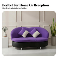 Nordic Design Curved rear Settee Upholstered Curved Banquette Minimalist aesthetic Sofa Soft Textured Fabric for Apartment Dwellers, Interior Designers, Reception Area, Boutique, Bedroom, Entryway