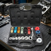 22 Pieces Petrol Line Disconnect Tool Set Low-Profile Quick Disconnect Tool Kit Molded for Mechanics, Home Garage