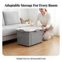 Stackable Box with Casters Large Capacity Wheeled Storage Container Sturdy Construction Two-wayOpening Lid for Parents, Playroom