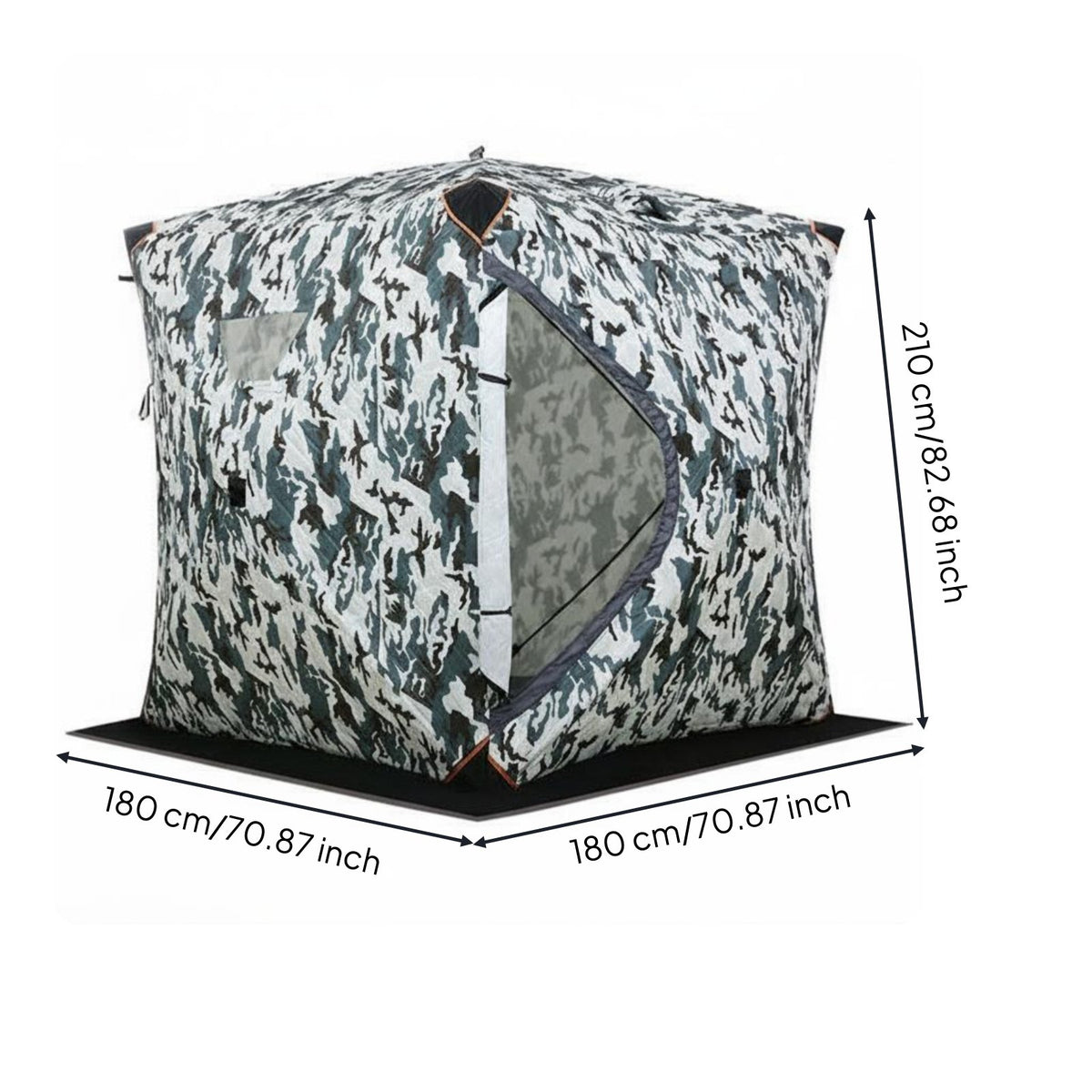 Windproof Insulated Ice Fishing Tent Waterproof Automatic Quick-Setup Ice Shelter Heavy-Duty Material Thickened Cotton Padded Tent Reinforced Frame For