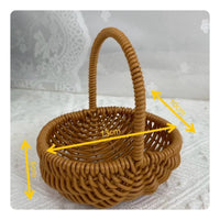 2 Pieces Multi-Purpose Plastic Rattan Basket Multipurpose Flower Basket with Handle Portable